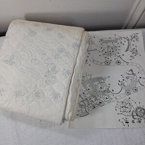 Paragon 0598 Choo-Choo Quilt train kids embroidery stamped blanket baby set kit